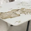 Design Esstisch OSAKA 160cm weiß schwarz Pandora Keramik Sterngestell Metall