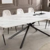 Design Esstisch OSAKA 200cm weiß Keramik schwarz Sterngestell Metall