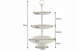 Design Etagere ORIENT 50cm gold im Wild Hammerschlag mit drei Etagen