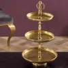 Design Etagere ORIENT 50cm gold im Wild Hammerschlag mit drei Etagen