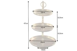 Design Etagere ORIENT 50cm gold im Wild Hammerschlag mit drei Etagen