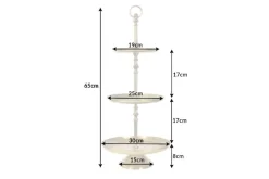 Design Etagere ORIENT 65cm gold im Wild Hammerschlag mit drei Etagen