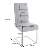 Design Freischwinger Stuhl COMFORT vintage grau mit Edelstahl-Gestell