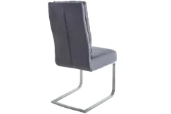 Design Freischwinger Stuhl COMFORT vintage grau mit Edelstahl-Gestell