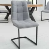Design Freischwinger Stuhl MIAMI hellgrau Metallgestell matt schwarz