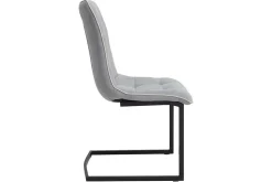 Design Freischwinger Stuhl MIAMI hellgrau Metallgestell matt schwarz