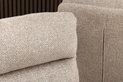 Design Freischwinger Stuhl COMFORT beige Strukturstoff mit Metallgestell