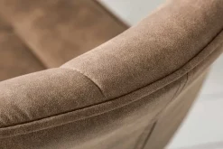 Design Freischwinger Stuhl MIAMI taupe antik Microfaser Metallgestell matt schwarz