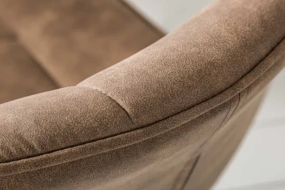 Design Freischwinger Stuhl MIAMI taupe antik Microfaser Metallgestell matt schwarz