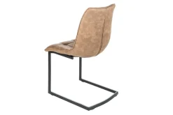 Design Freischwinger Stuhl MIAMI taupe antik Microfaser Metallgestell matt schwarz