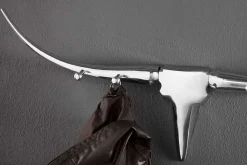 Design Garderobe BULL 100cm Aluminium Wanddekoration Stierkopf