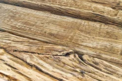 Design Glas Esstisch BARRACUDA 220cm natur Teak Massivholz schwarz Kufengestell
