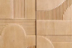 Design Highboard ART DECO 120cm weiß gekälkt Mangoholz massiv 3D Front