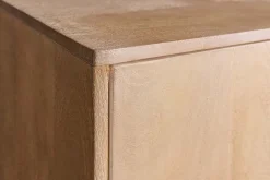 Design Highboard ART DECO 120cm weiß gekälkt Mangoholz massiv 3D Front