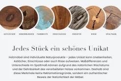Design Highboard ART DECO 120cm weiß gekälkt Mangoholz massiv 3D Front