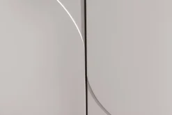 Design Highboard SAVOY 130cm kaschmir weiß Marmor Keramik mit Stauraum und 3D-Front