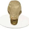 Design Hängetisch WILDLIFE CROCODILE 75cm gold Krokodil oval Glas Beistelltisch