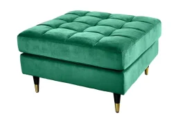 Design Hocker COZY VELVET 80cm smaragdgrün Samt goldene Füße