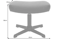 Design Hocker VOGUE 45cm brandy braun Kunstleder drehbar schwarze Metallbeine Fußhocker