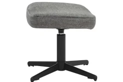 Design Hocker VOGUE 45cm grau Samt drehbar schwarze Metallbeine Fußhocker
