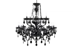 Design Kronleuchter BLACK CRYSTAL XL 80cm schwarz Acryl 15-armig Lüster