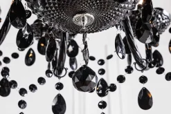 Design Kronleuchter BLACK CRYSTAL XL 80cm schwarz Acryl 15-armig Lüster
