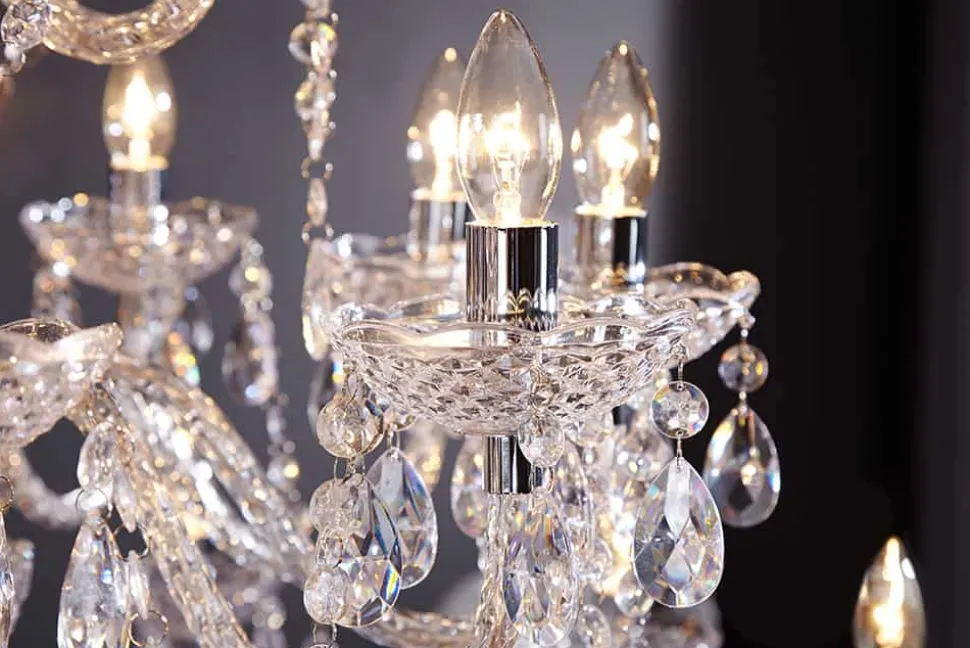 Design Kronleuchter CRYSTAL XXL 120cm klar Acryl 30-armig Kristall-Lampe