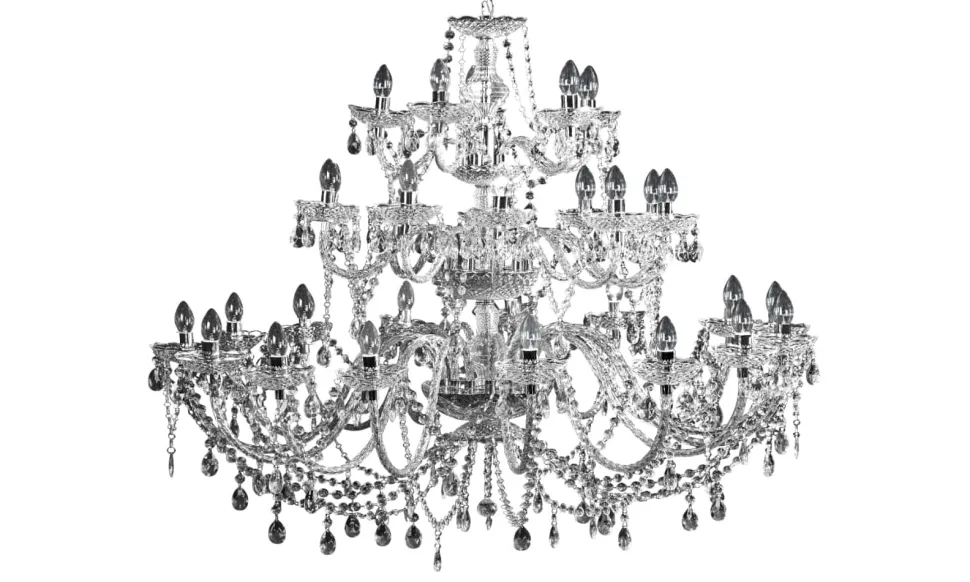 Design Kronleuchter CRYSTAL XXL 120cm klar Acryl 30-armig Kristall-Lampe