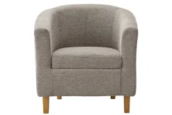 Design Lounge Sessel HEMINGWAY taupe Strukturstoff mit Armlehnen Cocktailsessel