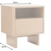 Design Nachttisch SAVOY 50cm grau beige greige Keramik Travertin Beistelltisch