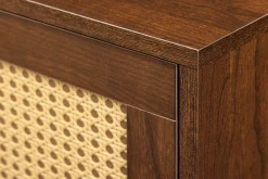 Design Nachttisch VIENNA 60cm braun Wiener Geflecht Beistelltisch mit Stauraum