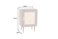 Design Nachttisch VIENNA 60cm natur Rattan Geflecht Beistelltisch mit Stauraum