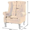 Design Ohrensessel CHESTERFIELD 85cm senfgelb Samt Knopfheftung
