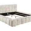 Design Polsterbett DIAMOND 180x200cm weiß Chenille Cremona inkl. Matratze Topper Lattenrost