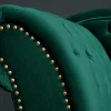 Design Récamière CHESTERFIELD 170cm smaragdgrün Samt Knopfheftung Nietenbesatz