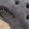 Design Récamière CHESTERFIELD 170cm grau strukturiertes Samt Knopfheftung Nietenbesatz
