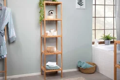 Design Regal LAGOON SPA 145cm Bambusholz vier Fächer Badregal