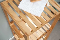Design Regal LAGOON SPA 80cm Bambusholz zwei Fächer Badregal