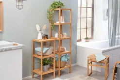 Design Regal LAGOON SPA 80cm Bambusholz zwei Fächer Badregal
