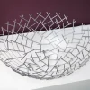 Design Schale STRUCTURE 45cm silber pulverbeschichtetes Metall