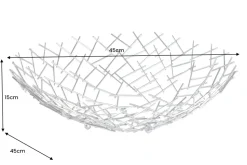 Design Schale STRUCTURE 45cm silber pulverbeschichtetes Metall
