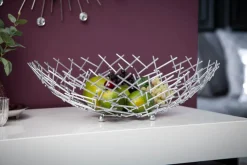 Design Schale STRUCTURE 45cm silber pulverbeschichtetes Metall