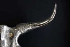 Design Schädel MATADOR 70cm silber Aluminium Wanddekoration