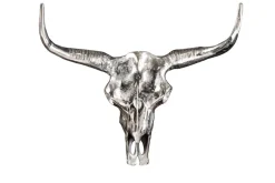 Design Schädel MATADOR 70cm silber Aluminium Wanddekoration