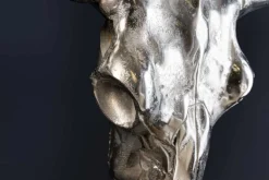 Design Schädel MATADOR 70cm silber Aluminium Wanddekoration