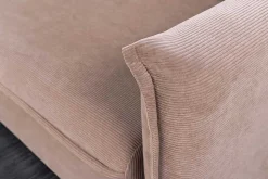 Design Schlafsofa APARTMENT 215cm taupe Cord 3-Sitzer Couch inkl. Bettkasten Kissen