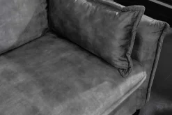 Design Schlafsofa APARTMENT 215cm grau Samt 3-Sitzer Couch inkl. Bettkasten Kissen