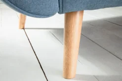 Design Schlafsofa DIVANI 220cm hellblau Strukturstoff Scandinavian 3-Sitzer mit Bettfunktion
