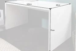 Design Schreibtisch FAST TRADE 120cm weiß Hochglanz Bürotisch