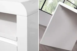 Design Schreibtisch FAST TRADE 160cm weiß Hochglanz Computertisch
